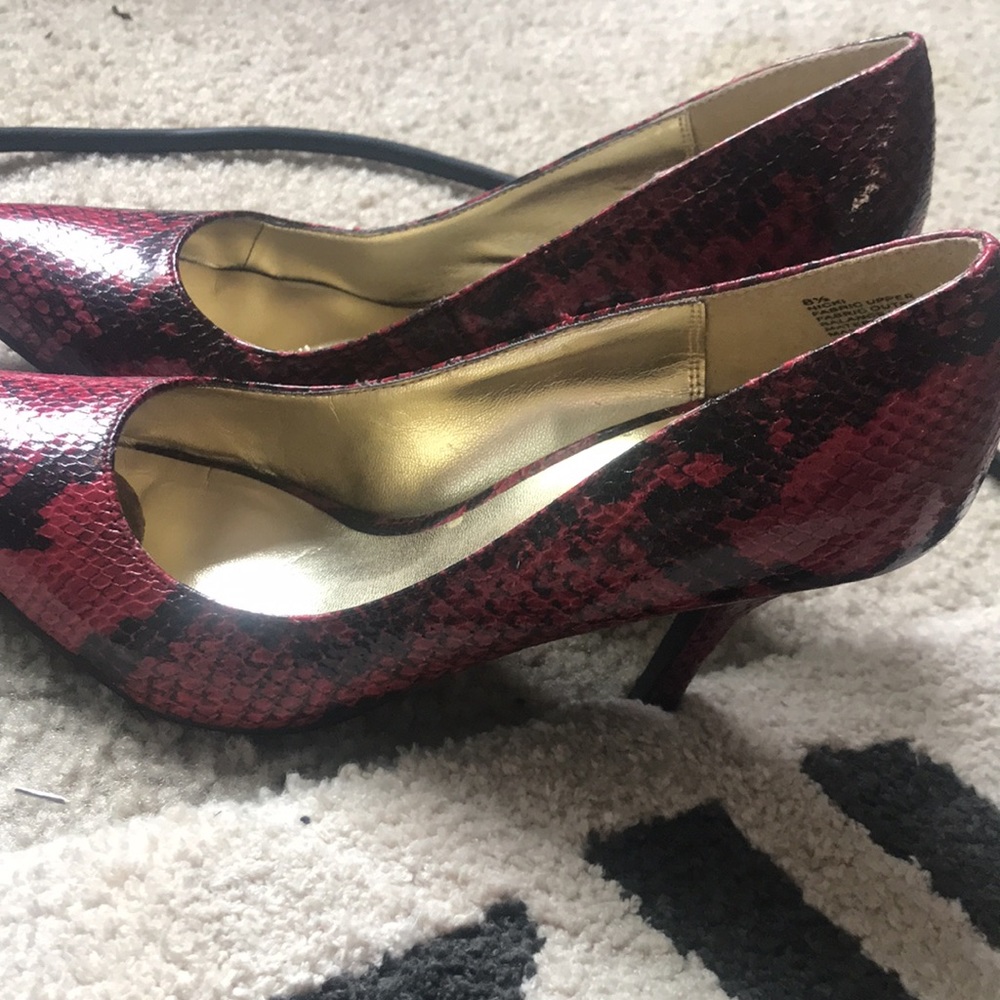 Red Snakeskin Heels - Picture 2 of 3